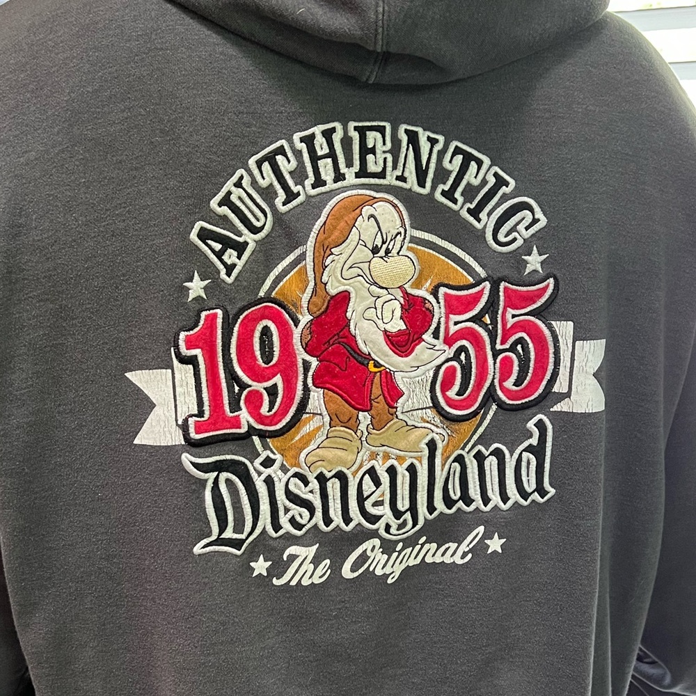 Mens Disney Parks Authentic Original XXL Full Zip Hoodie 1955 Embroidered Grumpy - Picture 4 of 12